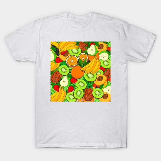 Fruits pattern T-Shirt by lucamendieta